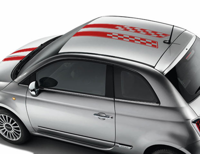 2013 Fiat 500-Lounge Decal Kit - Double Black Racing 82212662