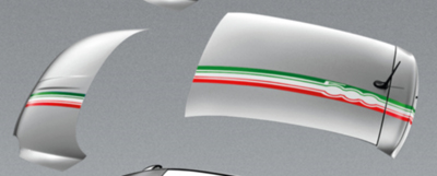2012 Fiat 500-Lounge Decal Kit - Red-White-Green 82212665
