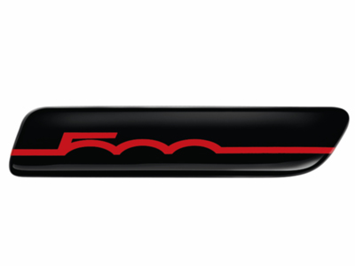 2012 Fiat 500-Pop Bodyside Molding Insert, Black/Red, 500 logo 82212755