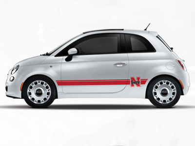 2013 Fiat 500-Abarth NCAA Bodyside Graphic - Nebraska 82214163