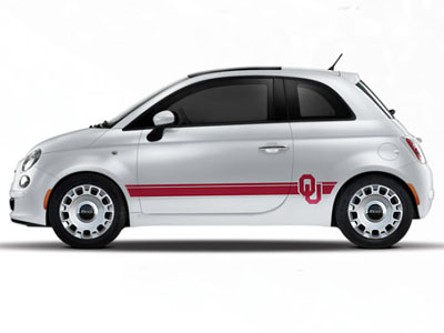 2013 Fiat 500-Abarth NCAA Bodyside Graphic - Oklahoma 82214155